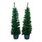 Kurt Adler 5-Foot Pre-Lit Potted Tree Set (Set of 2 Trees)